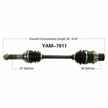 WIDE OPEN OE Replacement CV Axle for YAM REAR YFM350 GRIZ/IRS/YFMFKODIA YAM-7011